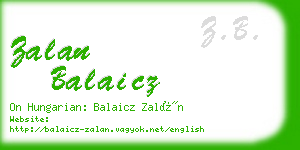 zalan balaicz business card